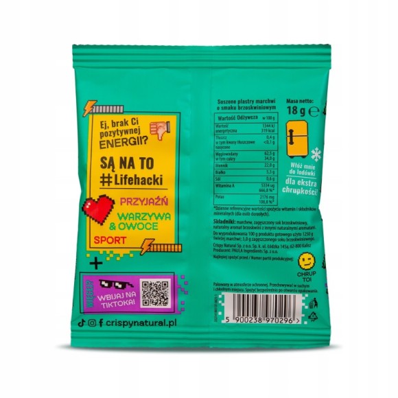 CRISPY NATURAL - Crispaki marchew o smaku brzoskwiniowym