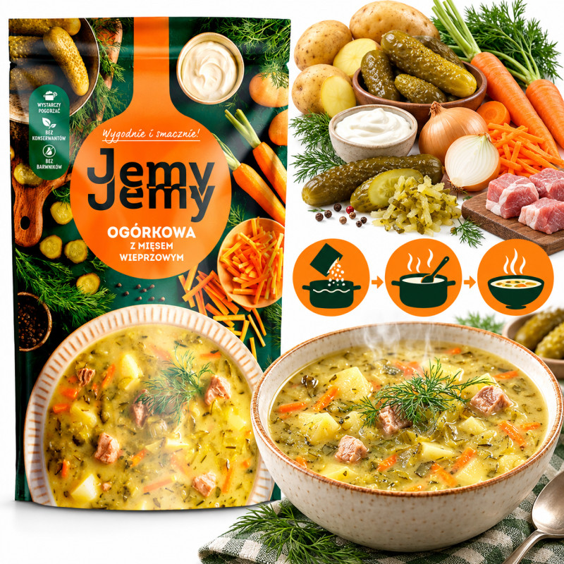 Profi JEMY JEMY zupa OGÓRKOWA z mięsem wieprzowym 450G