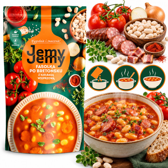 Profi JEMY JEMY danie FASOLKA PO BRETOŃSKU Z KIEŁBASĄ 400G