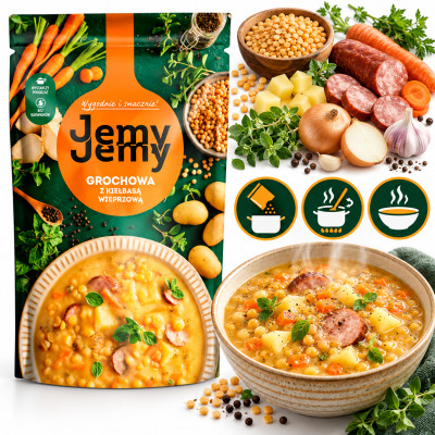 Profi JEMY JEMY ZUPA GROCHOWA z kiełbasą wieprzową WYSTARCZY PODGRZAĆ 450g