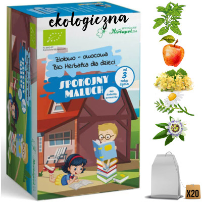 Herbapol BIO EKOLOGICZNA HERBATKA SPOKOJNY MALUCH dla dzieci 20saszet 40G