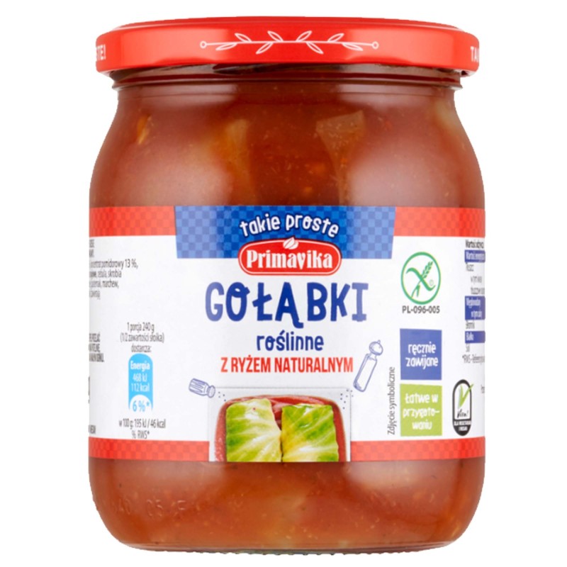 Primavika GOŁĄBKI ROŚLINNE Z RYŻEM NATURALNYM 480g bez