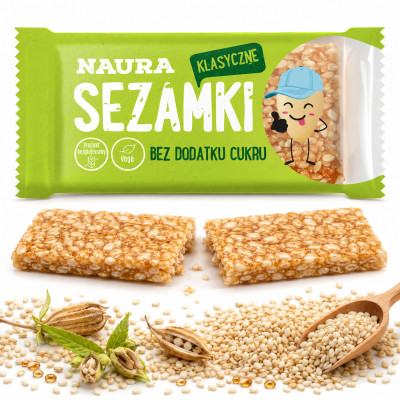 Naura SEZAMKI KLASYCZNE 27g BEZ cukru WEGAŃSKIE