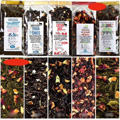 KAMELEON KULINARNY HERBATA CZARNA ŚWIĄTECZNA aromatyzowana MIX 5x50g