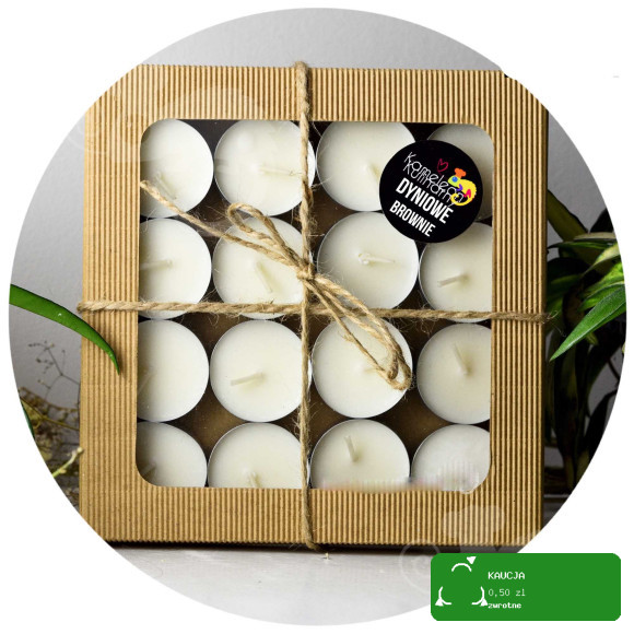 SOJOWE PODGRZEWACZE tealight DYNIOWE BROWNIE 16szt