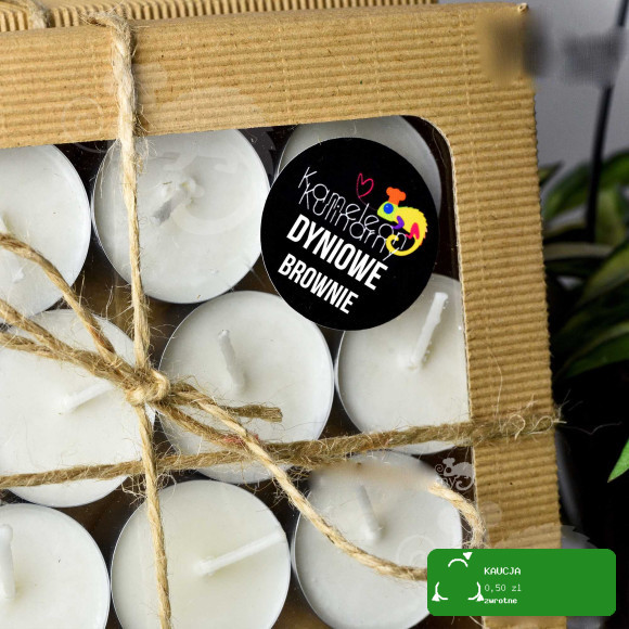 SOJOWE PODGRZEWACZE tealight DYNIOWE BROWNIE 16szt