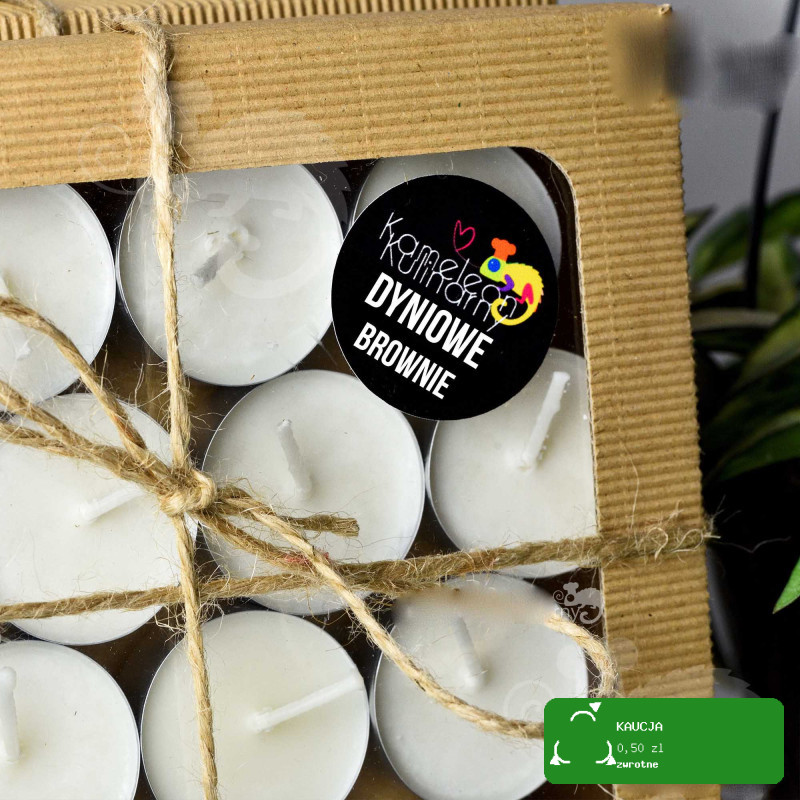 SOJOWE PODGRZEWACZE tealight DYNIOWE BROWNIE 16szt