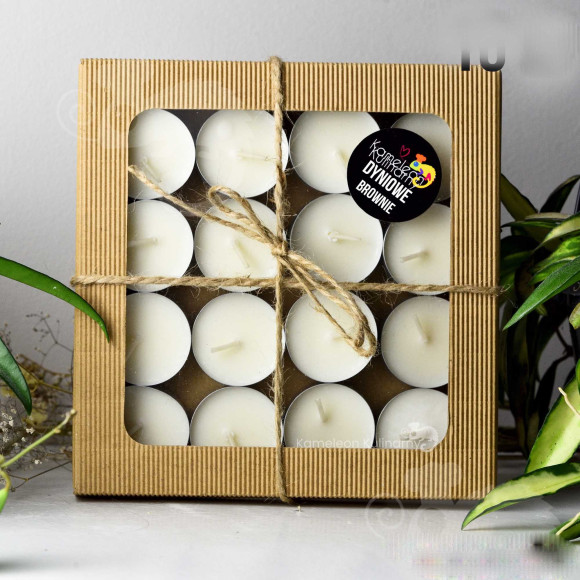 SOJOWE PODGRZEWACZE tealight DYNIOWE BROWNIE 16szt