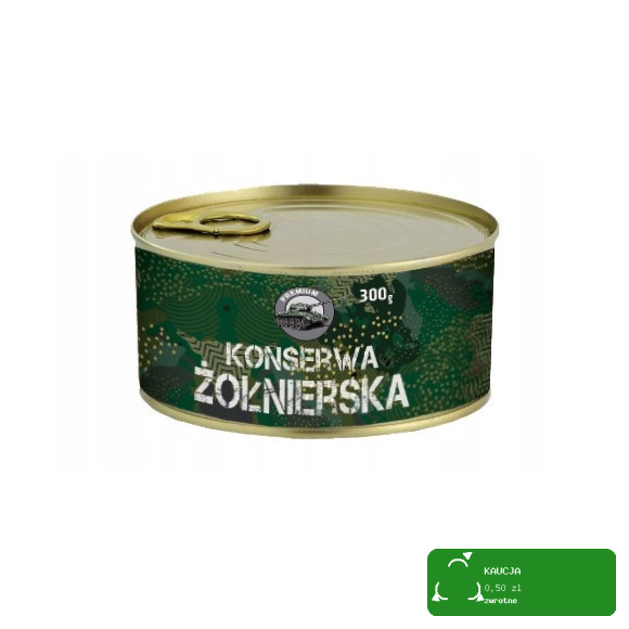 KONSERWA WOJSKOWA ŻOŁNIERSKA 300g 0,3KG MIĘSNA W PUSZCE Ankor