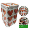 PUSZKA METALOWA DUŻA na herbatę kawę SERCA LOVE 70x70x100 100g WALENTYNKI