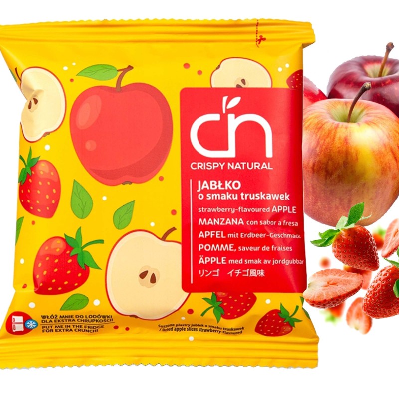 CRISPY NATURAL - Jabłko suszone o smaku truskawek 18g / nr13