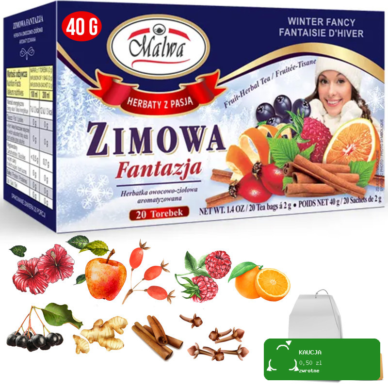 4x Malwa HERBATA OWOCOWA Orientalna Korzenna Owocowy sekret Zimowa fantazja