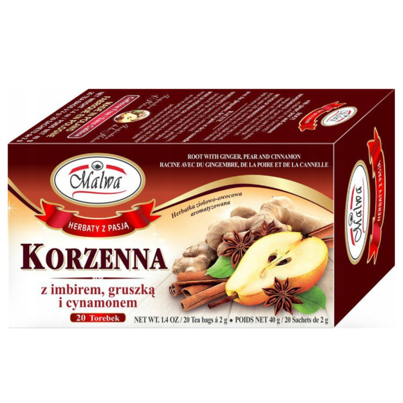 Malwa HERBATA KORZENNA imbir + gruszka + cynamon