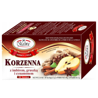 Malwa HERBATA KORZENNA imbir + gruszka + cynamon