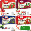 4x Malwa HERBATA OWOCOWA zestaw TRUSKAWKA WIŚNIA DZIKA RÓŻA PORZECZKA 160G