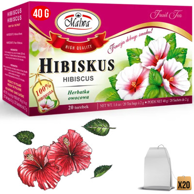 Malwa HERBATKA HERBATA OWOCOWA HIBISKUS Hibiscus 20 saszetek 40G
