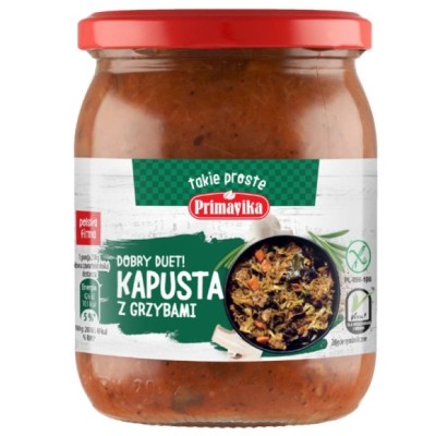 Primavika KAPUSTA Z GRZYBAMI bez glutenu dla wegetarian i