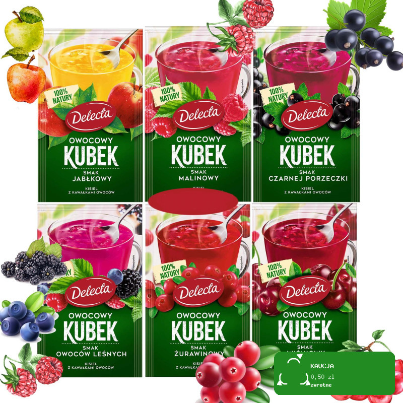 Delecta OWOCOWY KUBEK KISIEL mix smaków 6szt 180g