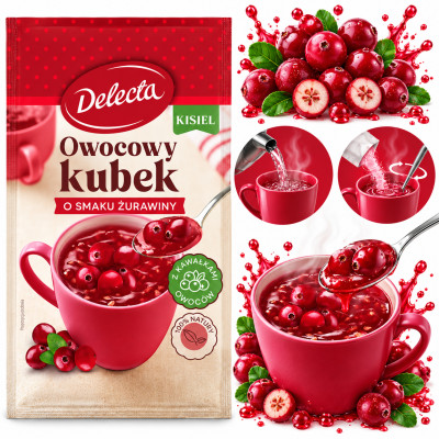 Delecta OWOCOWY KUBEK KISIEL INSTANT żurawinowy