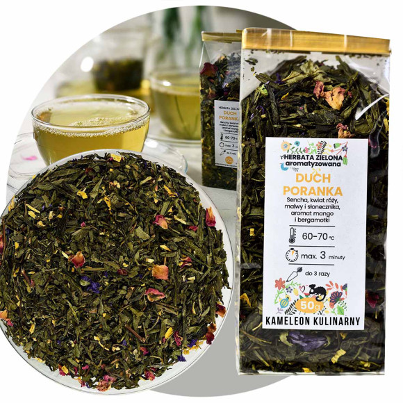 KAMELEON KULINARNY HERBATA zielona aromatyzowana DUCH PORANKA 50G