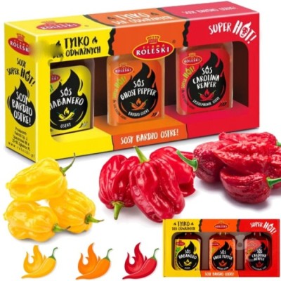 ROLESKI Zestaw 3 OSTRYCH SOSÓW: HABANERO, GHOST PEPPER