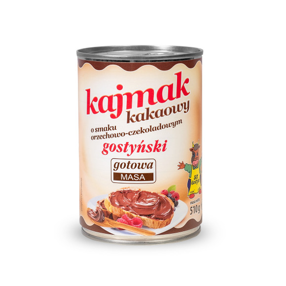 GOSTYŃ gotowa masa KAJMAK GOSTYŃSKI KAKAOWY smak ORZECHOWO CZEKOLADOWY 510g