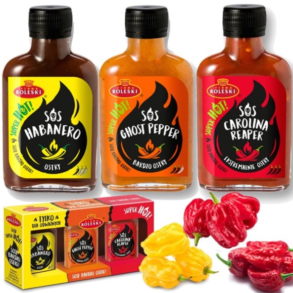 ROLESKI Zestaw 3 OSTRYCH SOSÓW: HABANERO, GHOST PEPPER