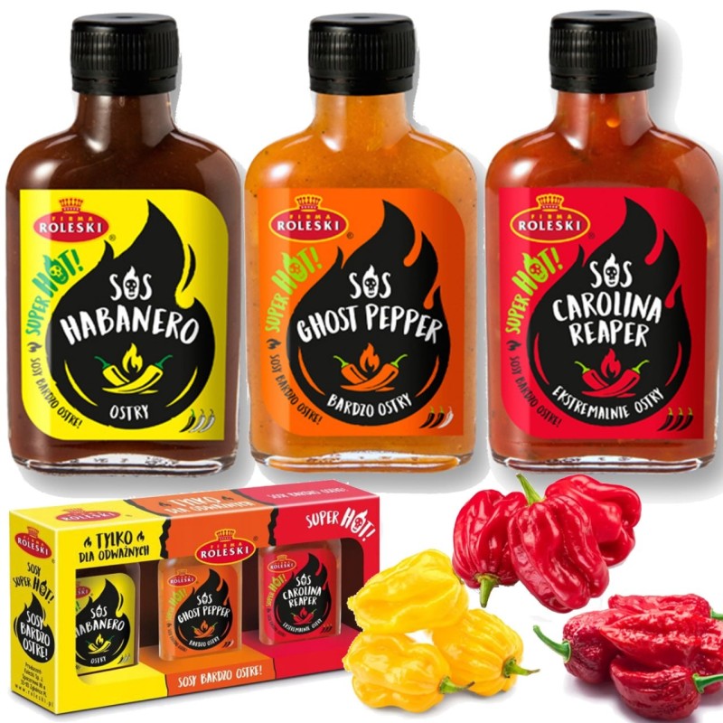 ROLESKI Zestaw 3 OSTRYCH SOSÓW: HABANERO, GHOST PEPPER