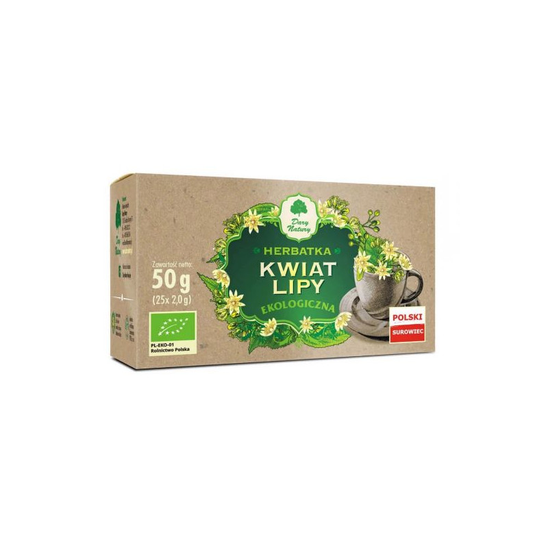eko HERBATKA KWIAT LIPY LIPA 50g DARY NATURY wsparcie UKŁAD ODDECHOWY GRYPA