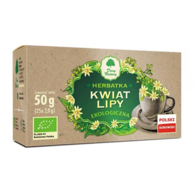 eko HERBATKA KWIAT LIPY LIPA 50g DARY NATURY wsparcie UKŁAD ODDECHOWY GRYPA