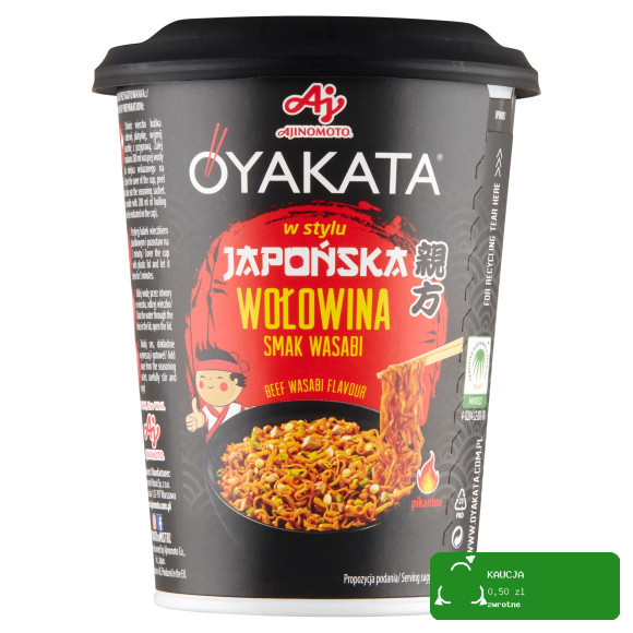OYAKATA kubek TASTE of ASIA danie makaron JAPOŃSKA WOŁOWINA WASABI 93g