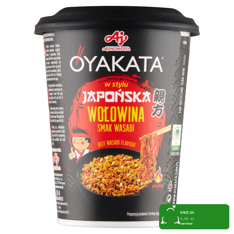 OYAKATA kubek TASTE of ASIA danie makaron JAPOŃSKA WOŁOWINA WASABI 93g
