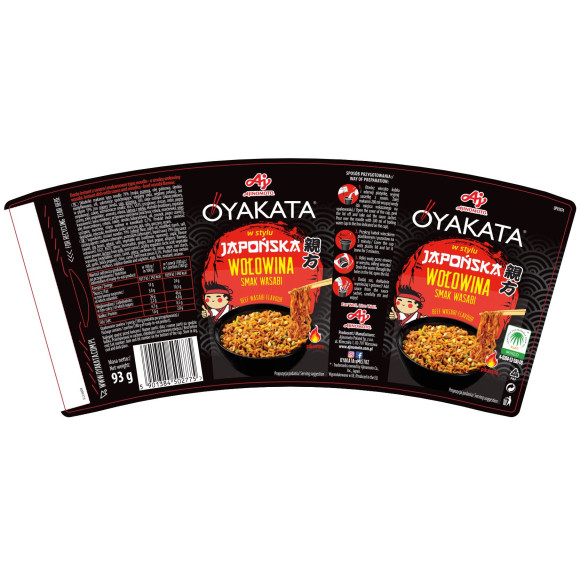 OYAKATA kubek TASTE of ASIA danie makaron JAPOŃSKA WOŁOWINA WASABI 93g