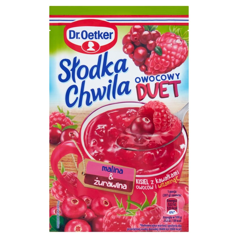 DR.OETKER KISIEL SŁODKA CHWILA OWOC.MALINA,ŻURAWINA z wit.C