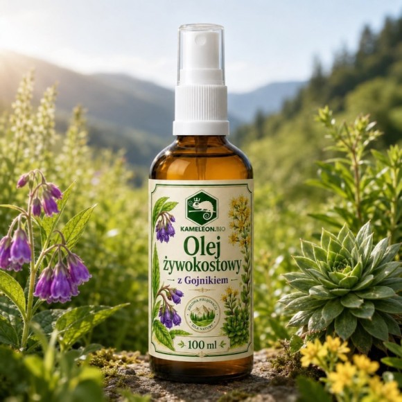 KAMELEON Bio OLEJ ŻYWOKOSTOWY Z GOJNIKIEM 100ml ŻYWOKOST na