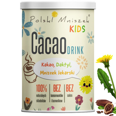 KAKAO kids z mniszkiem lekarskim CACAO DRINK bez cukru 150g POLSKI MNISZEK