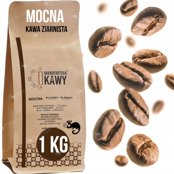 KAWA ZIARNISTA MOCNA 50% ARABICA 50% ROBUSTA 1000g 1KG Manufaktura KAWY