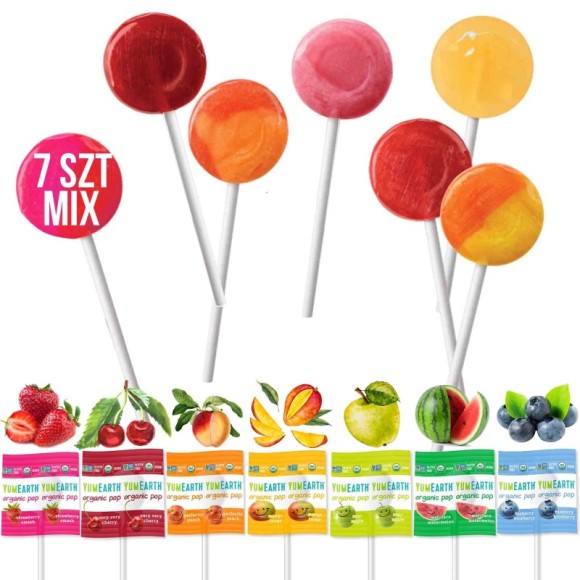 LIZAK OWOCOWOWY eko BIO YUMEARTH 7szt MIX SMAKÓW