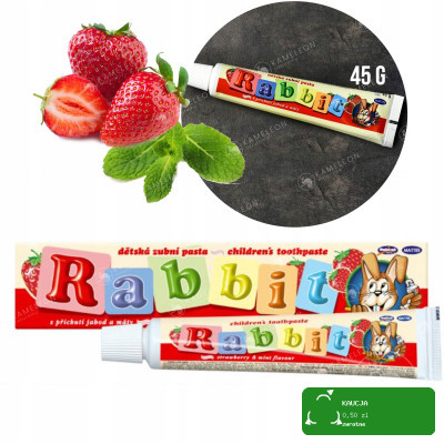 PASTA DO ZĘBÓW DLA DZIECI RABBIT truskawka 1 szt.