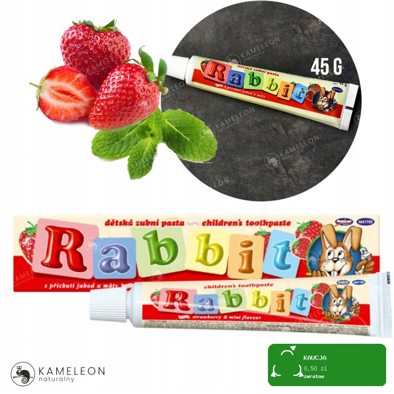PASTA DO ZĘBÓW DLA DZIECI RABBIT truskawka 1 szt.