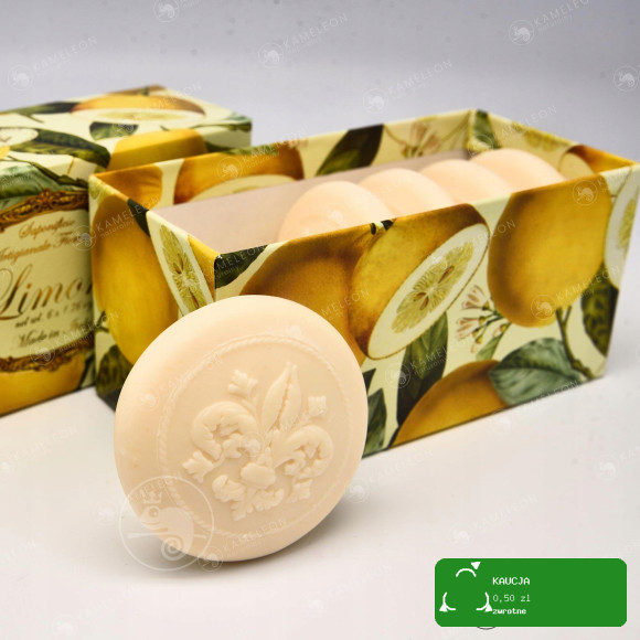 naturalne MYDŁO WŁOSKIE TŁOCZONE CYTRYNA 6x50G