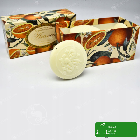 naturalne MYDŁO WŁOSKIE TŁOCZONE POMARAŃCZA 6x50G