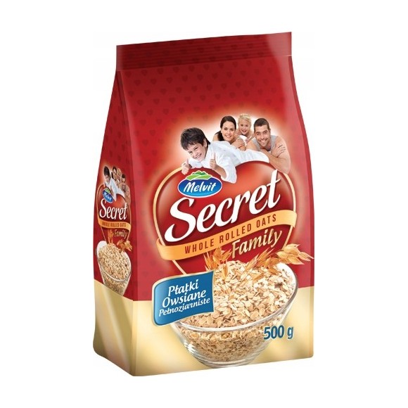 Melvit Secret Family PŁATKI OWSIANE PEŁNOZIARNISTE 500g