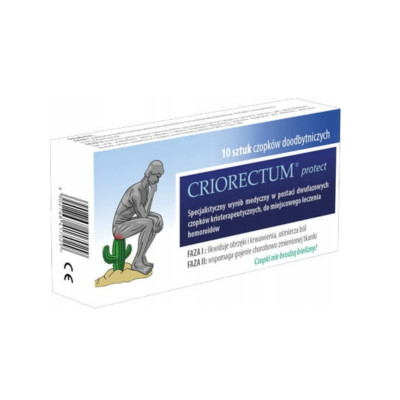 CRIORECTUM PROTECT CZOPKI KRIOTERAPEUTYCZNE 2 fazowe NA HEMOROIDY 10 sztuk