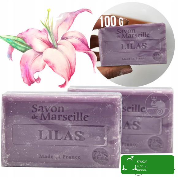 MYDŁO MARSYLSKIE LILIA BEZ 72% kostka 100G