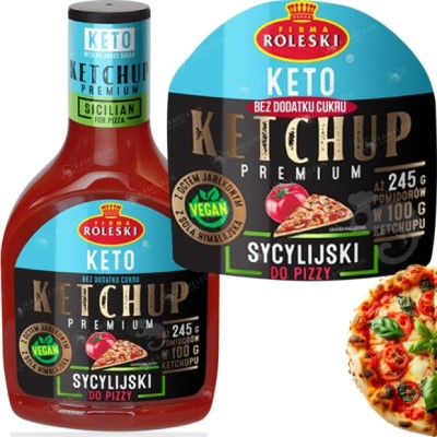 Roleski KETCHUP KETO Sycylijski  do pizzy 425G bez dodatlu