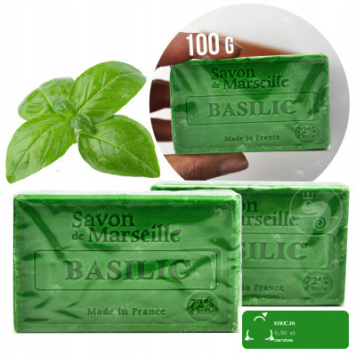 MYDŁO MARSYLSKIE BAZYLIOWE BAZYLIA 72% kostka 100G
