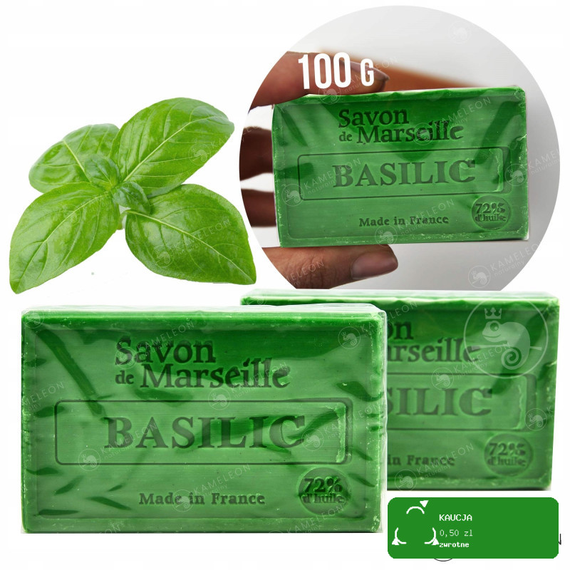 MYDŁO MARSYLSKIE BAZYLIOWE BAZYLIA 72% kostka 100G