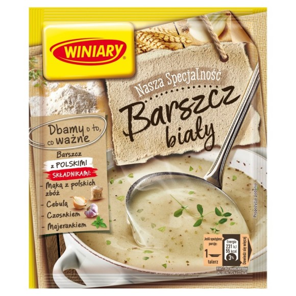 WINIARY BARSZCZ BIAŁY 4 porcje na 1L zupa instant danie