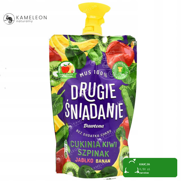 Dawtona DRUGIE ŚNIADANIE MUS 100% CUKINIA SZPINAK OWOCE Bez Cukru x10 1KG